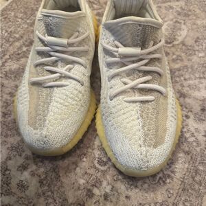 Cream and Tan Knit Sneakers